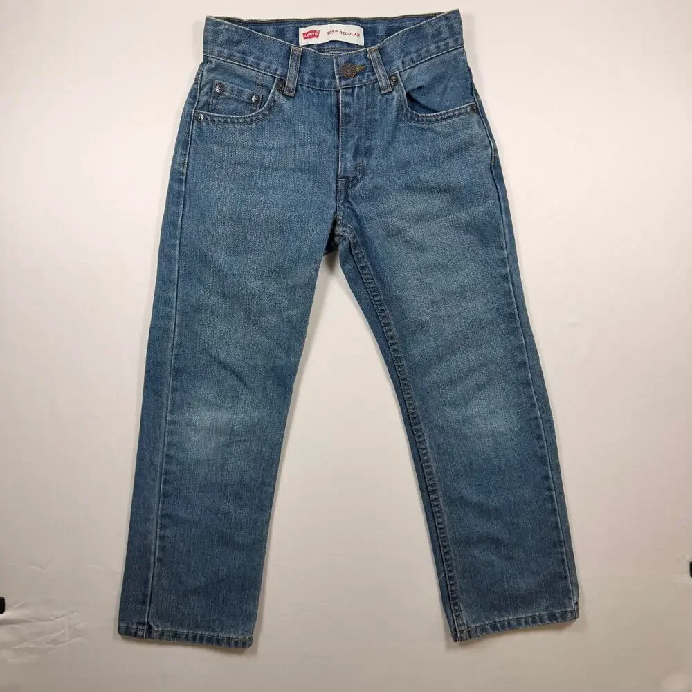 Vintage Levi's 505 Regular Fit Straight Leg Jeans Orange Tab